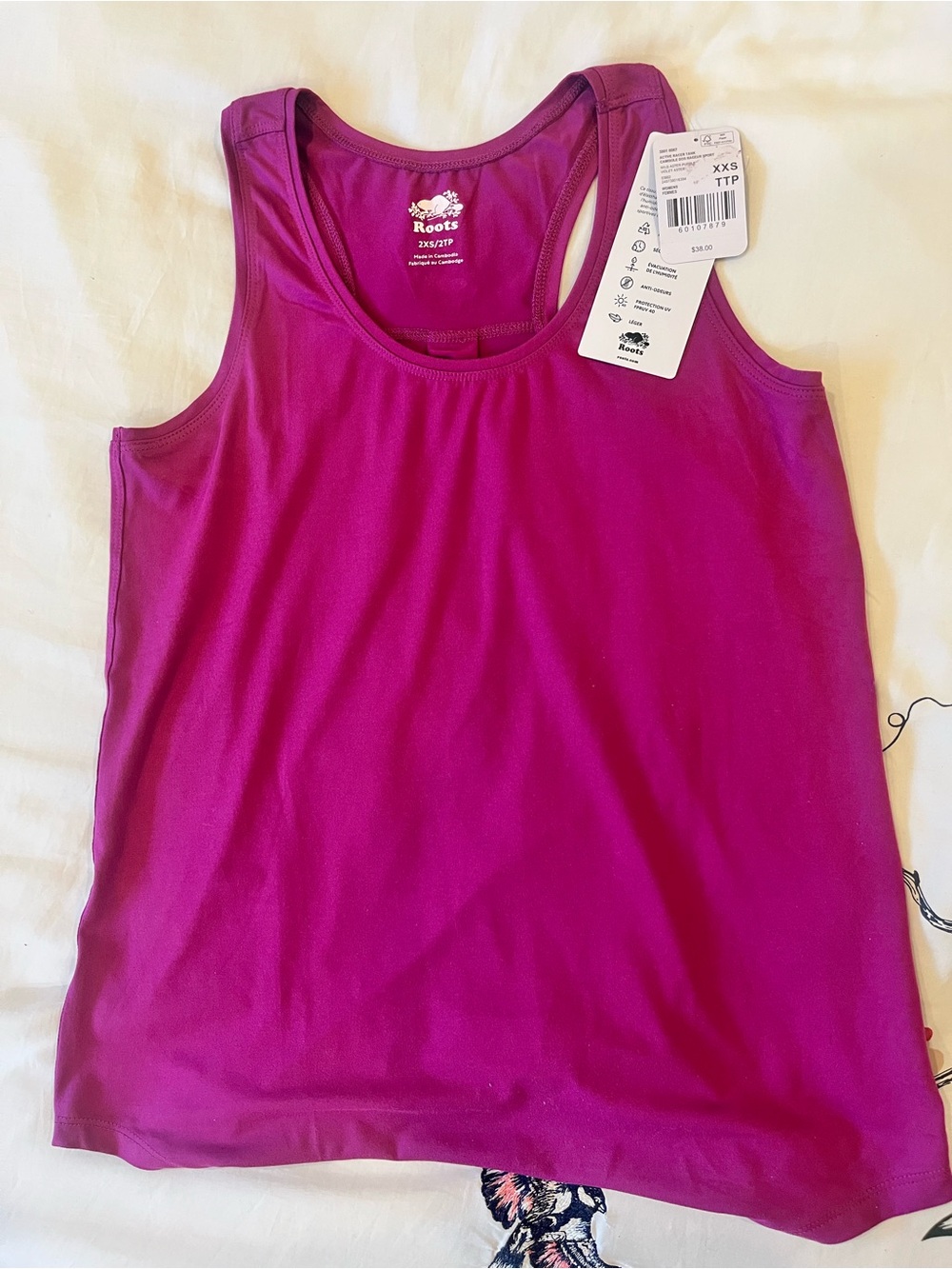Roots Women's Fuchsia Racerback Tank Top
